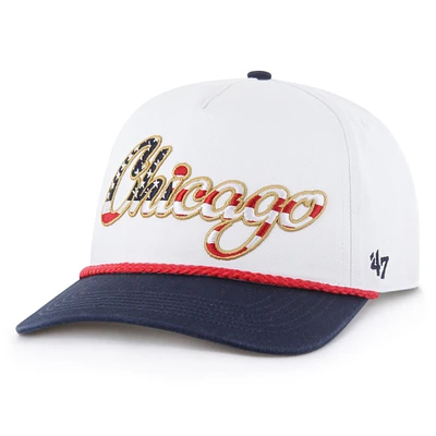 Men's '47 White Chicago Bears Patriotic Overhand Hitch Adjustable Hat