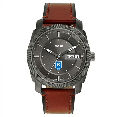 Men's Fossil Bentley Falcons Machine Three-Hand Date Brown Leather Watch
