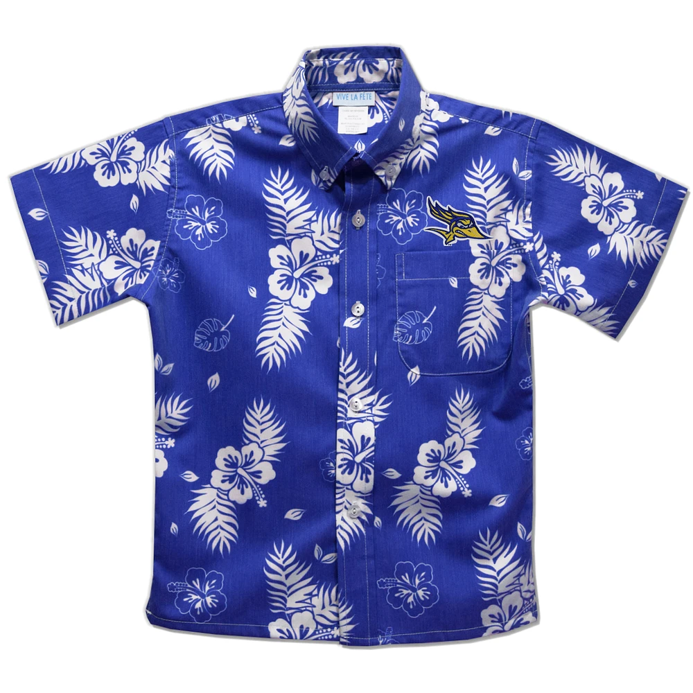 Toddler Vive La Fete Blue Cal State Bakersfield Roadrunners Hawaiian Print Button-Down Shirt