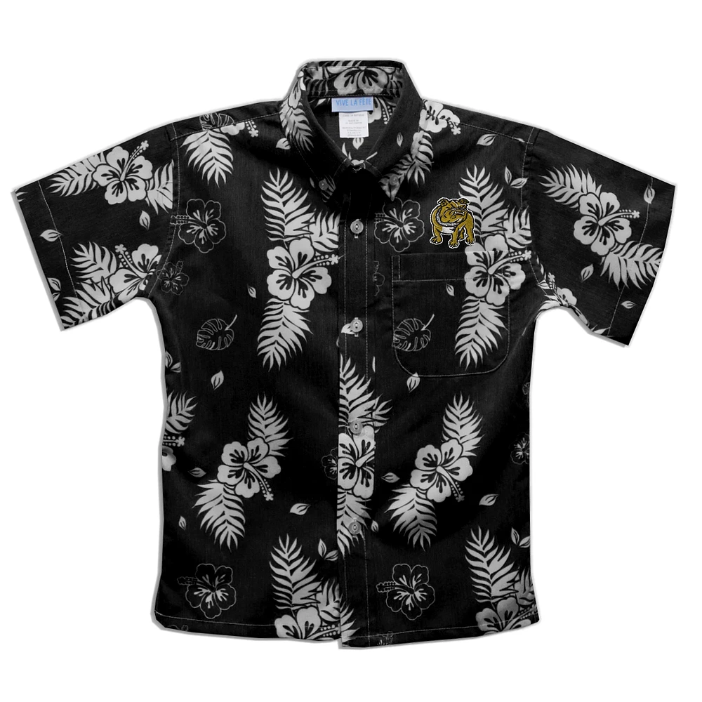Toddler Vive La Fete Black Bryant Bulldogs Hawaiian Print Button-Down Shirt