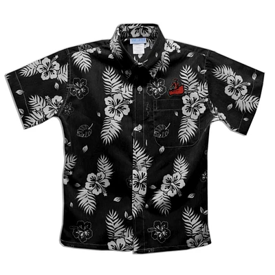 Toddler Vive La Fete Black Cal State Northridge Matadors Hawaiian Print Button-Down Shirt