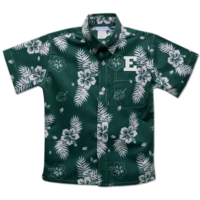 Toddler Vive La Fete Green Eastern Michigan Eagles Hawaiian Print Button-Down Shirt