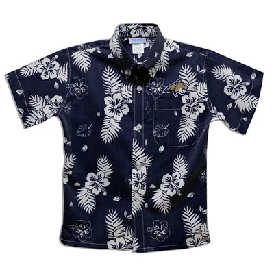 Toddler Vive La Fete Navy Montana State Bobcats Hawaiian Print Button-Down Shirt