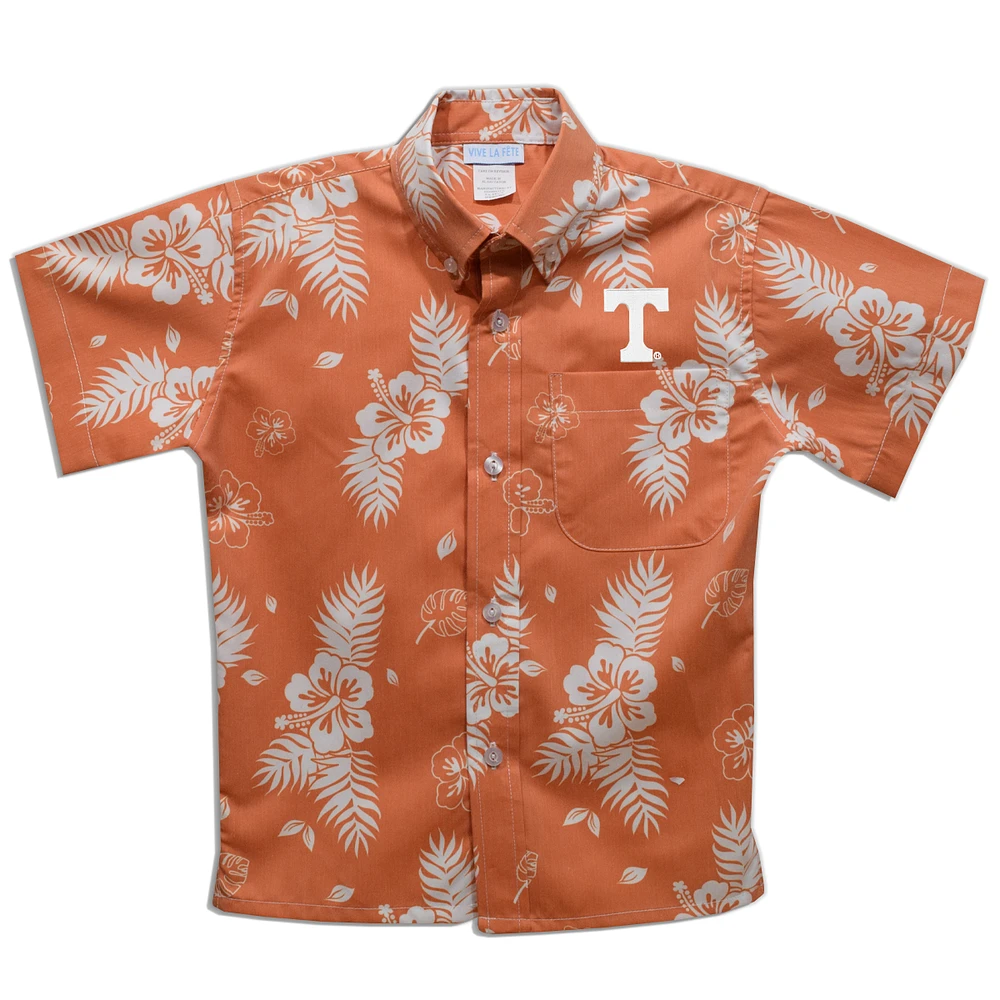 Youth Vive La Fete Tennessee Orange Volunteers Hawaiian Print Button-Down Shirt
