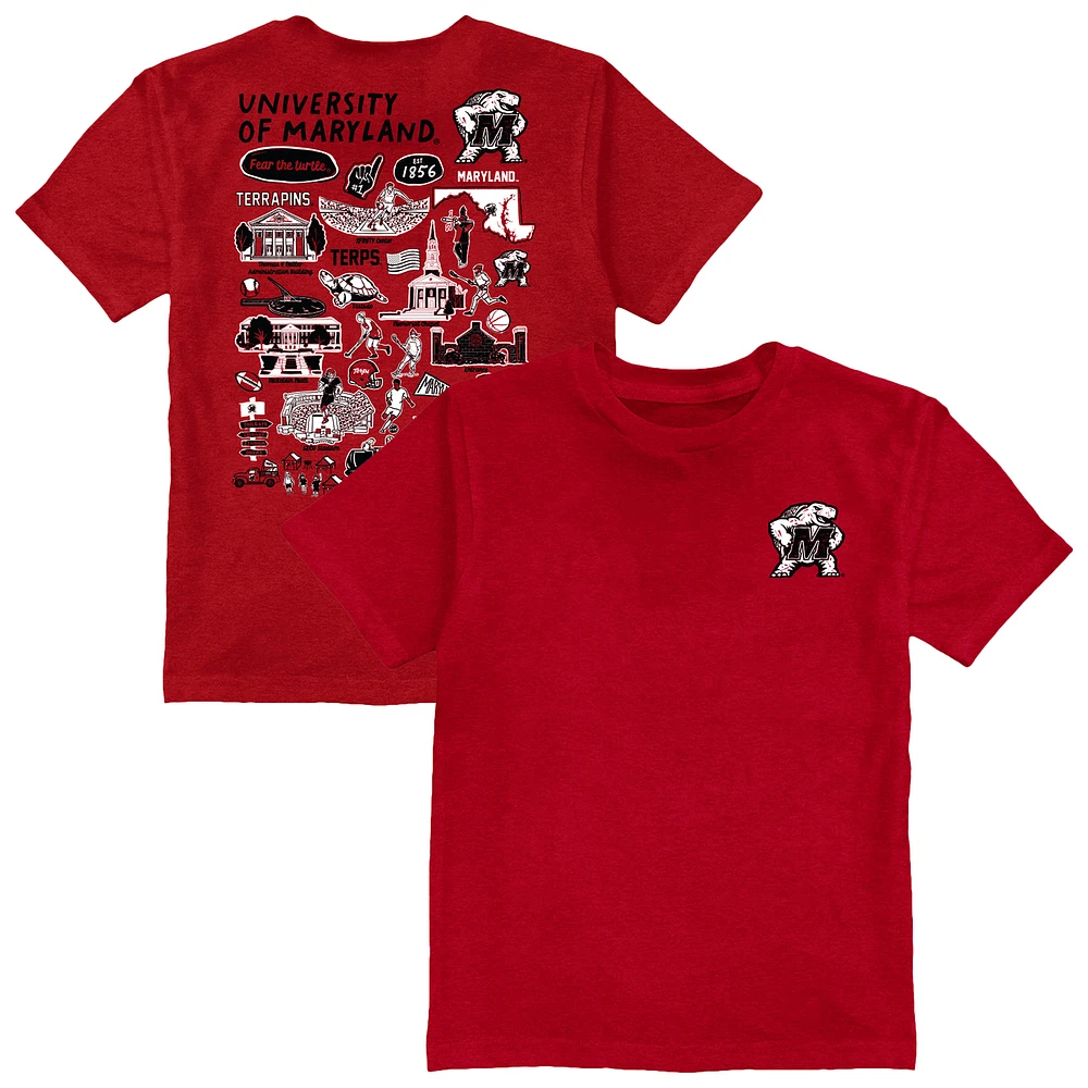 Toddler Vive La Fete Red Maryland Terrapins Impressions Artwork T-Shirt