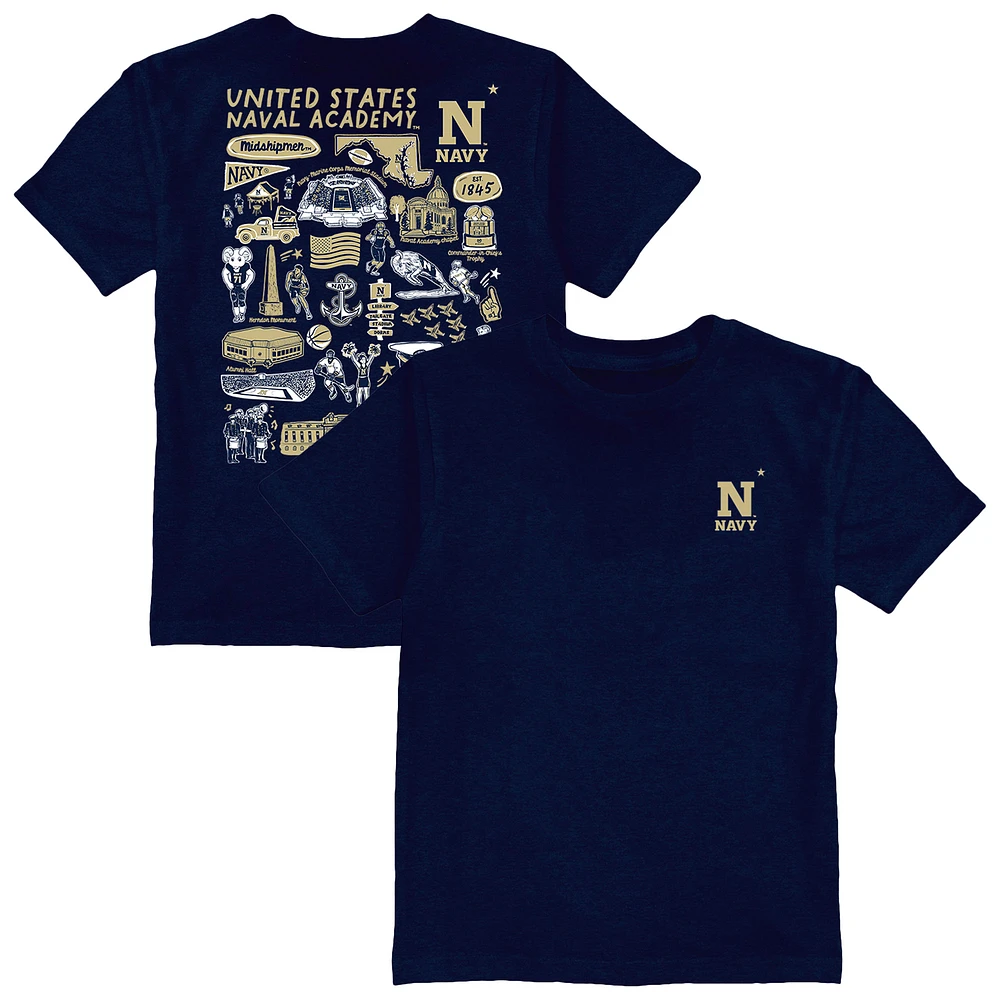 Toddler Vive La Fete Navy Midshipmen Impressions Artwork T-Shirt