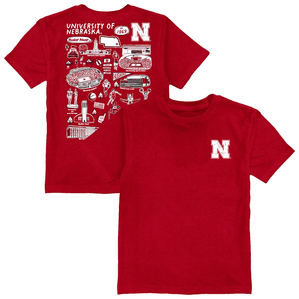 Toddler Vive La Fete Scarlet Nebraska Huskers Impressions Artwork T-Shirt