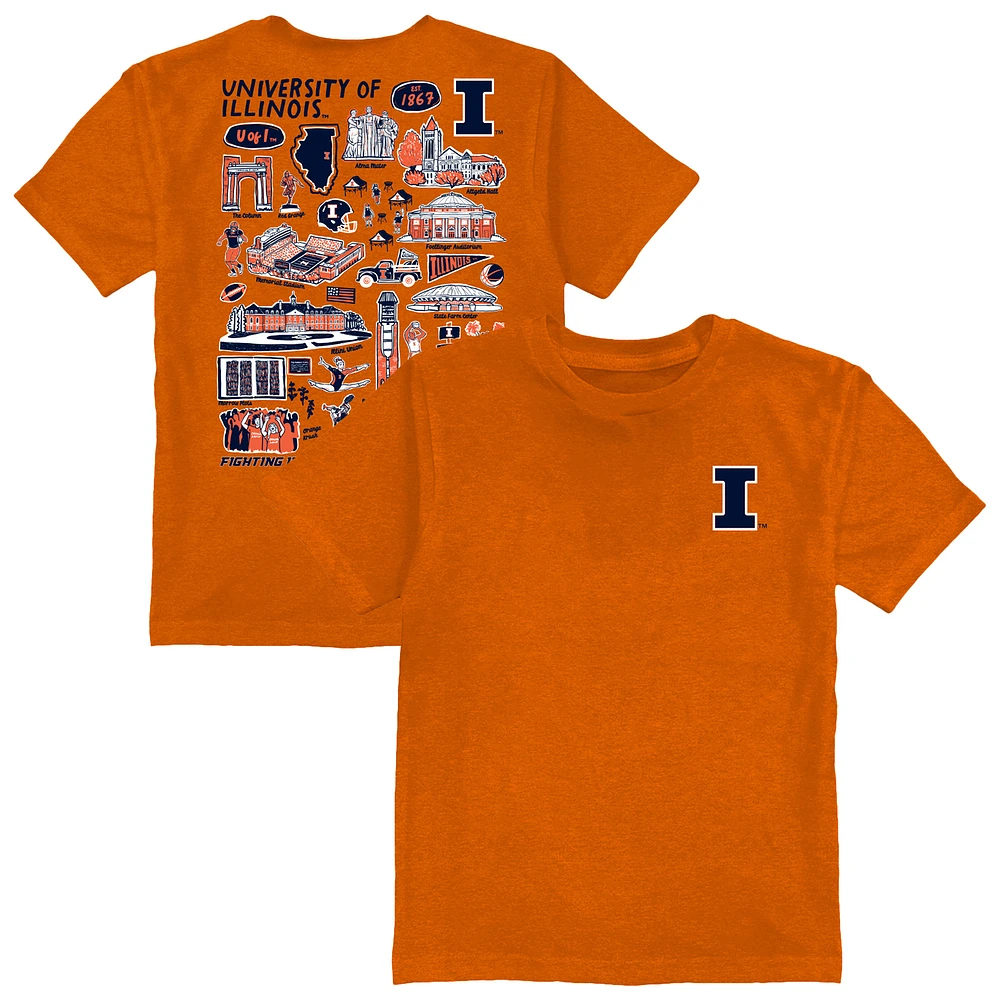 Toddler Vive La Fete Orange Illinois Fighting Illini Impressions Artwork T-Shirt