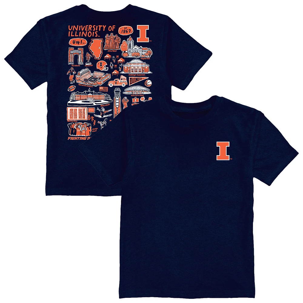 Toddler Vive La Fete Navy Illinois Fighting Illini Impressions Artwork T-Shirt