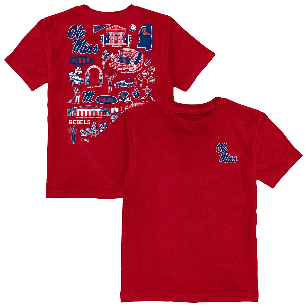 Toddler Vive La Fete Red Ole Miss Rebels Impressions Artwork T-Shirt