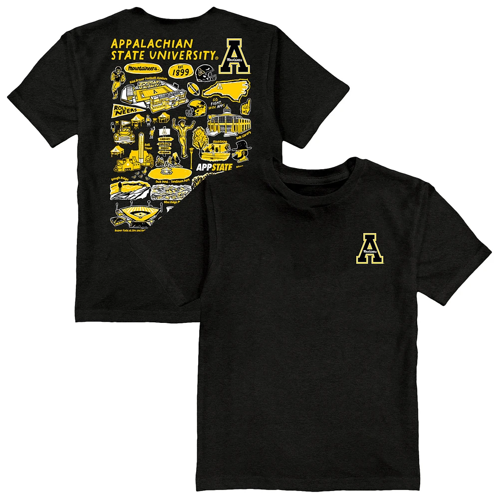 Toddler Vive La Fete Black Appalachian State Mountaineers Impressions Artwork T-Shirt