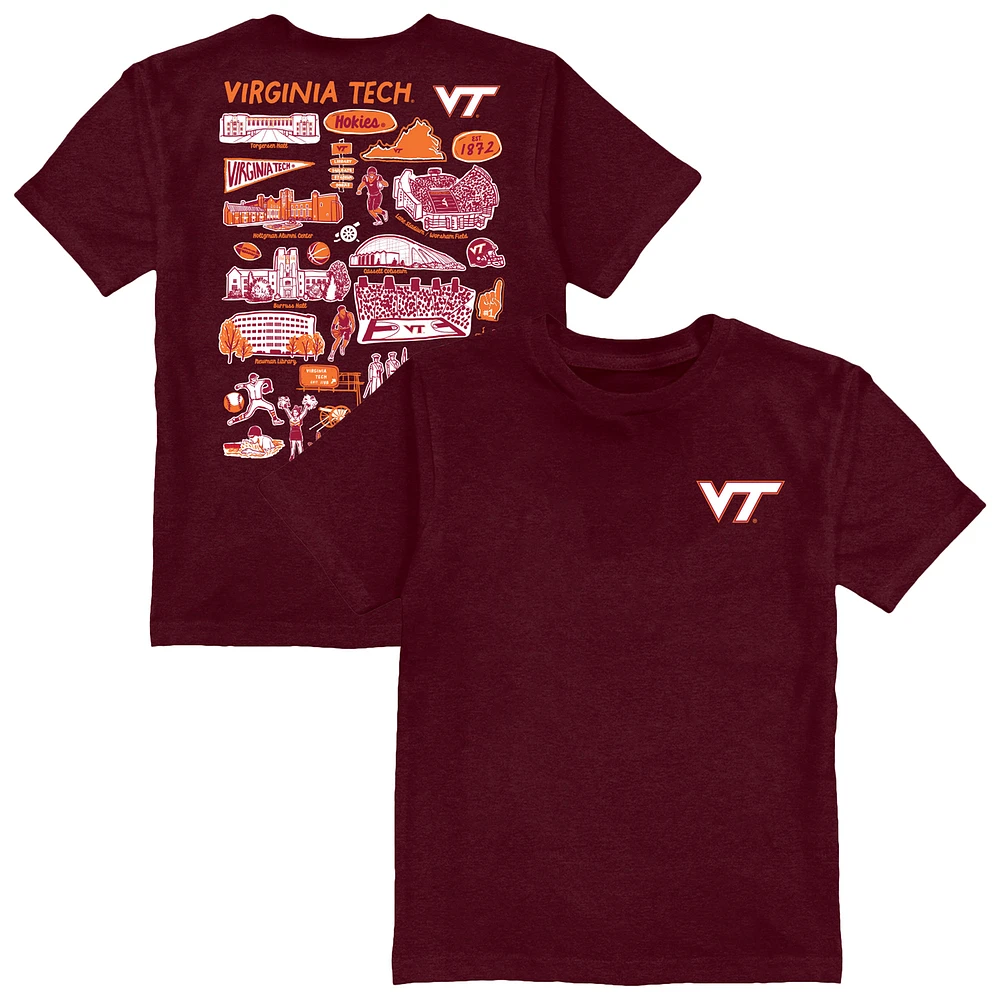 Toddler Vive La Fete Maroon Virginia Tech Hokies Impressions Artwork T-Shirt