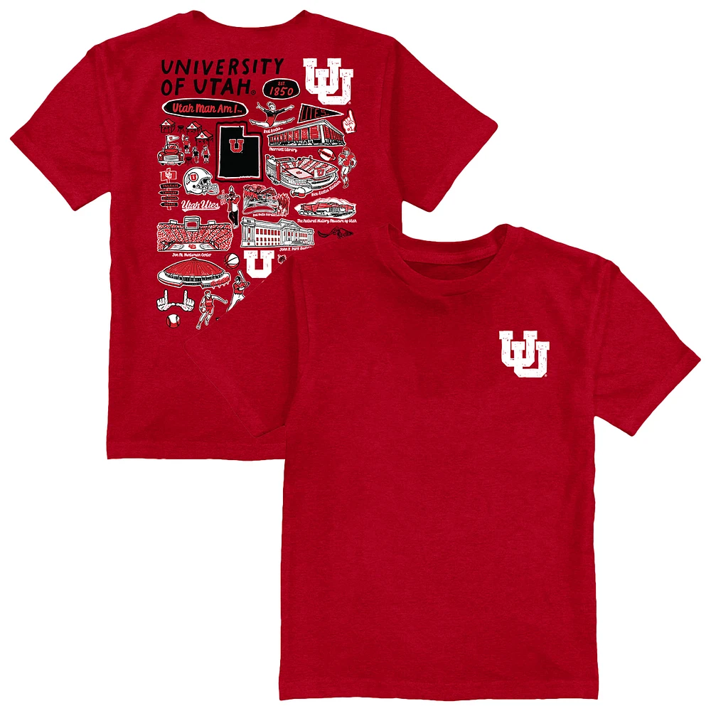 Toddler Vive La Fete Red Utah Utes Impressions Artwork T-Shirt