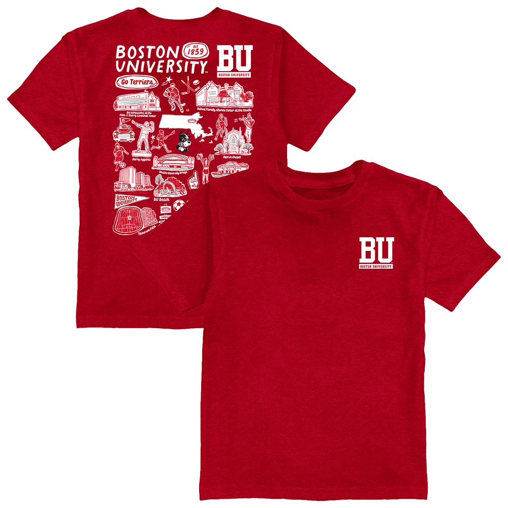 Youth Vive La Fete Scarlet Boston University Impressions Artwork T-Shirt