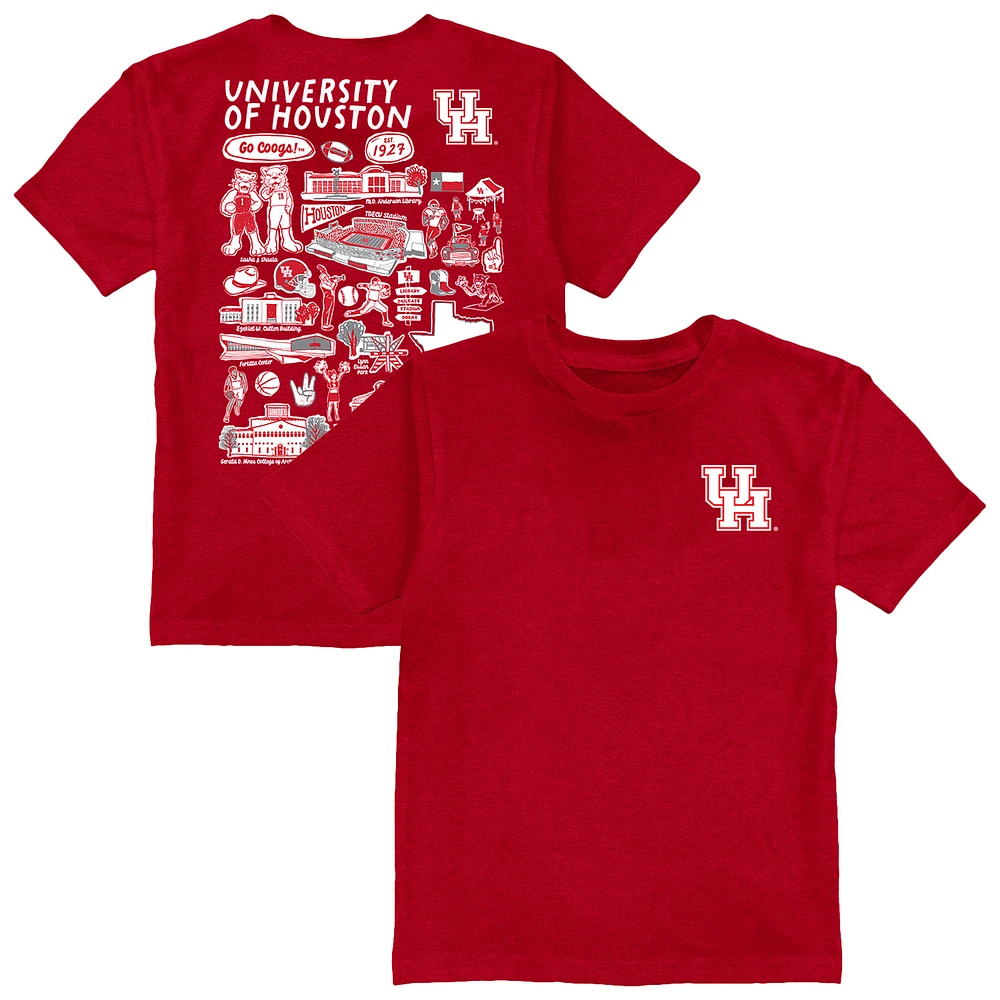 Youth Vive La Fete Red Houston Cougars Impressions Artwork T-Shirt