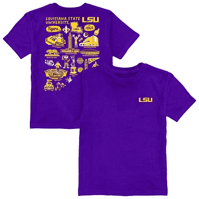 Youth Vive La Fete Purple LSU Tigers Impressions Artwork T-Shirt