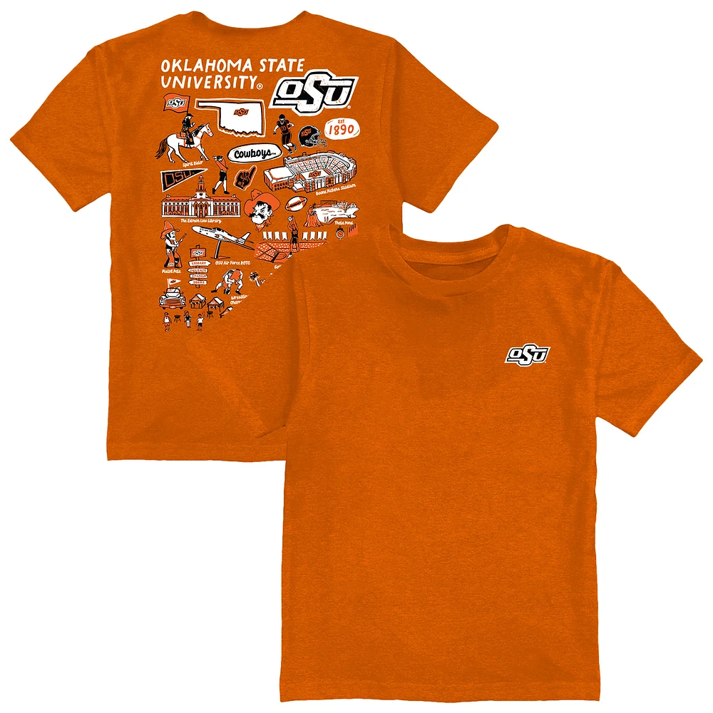 Youth Vive La Fete Orange Oklahoma State Cowboys Impressions Artwork T-Shirt