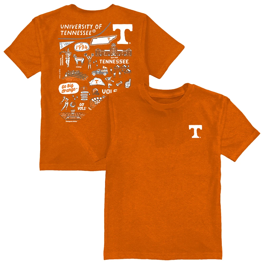 Youth Vive La Fete Tennessee Orange Volunteers Impressions Artwork T-Shirt