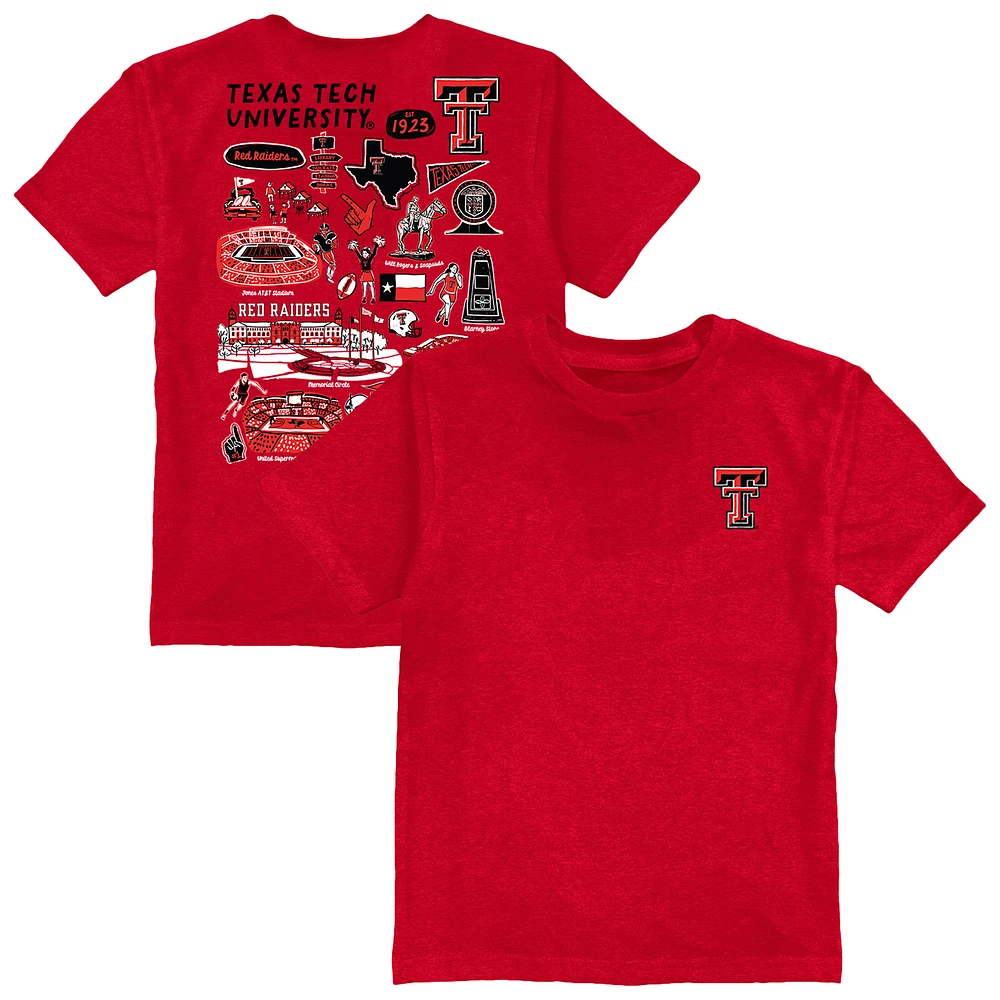 Youth Vive La Fete Red Texas Tech Raiders Impressions Artwork T-Shirt