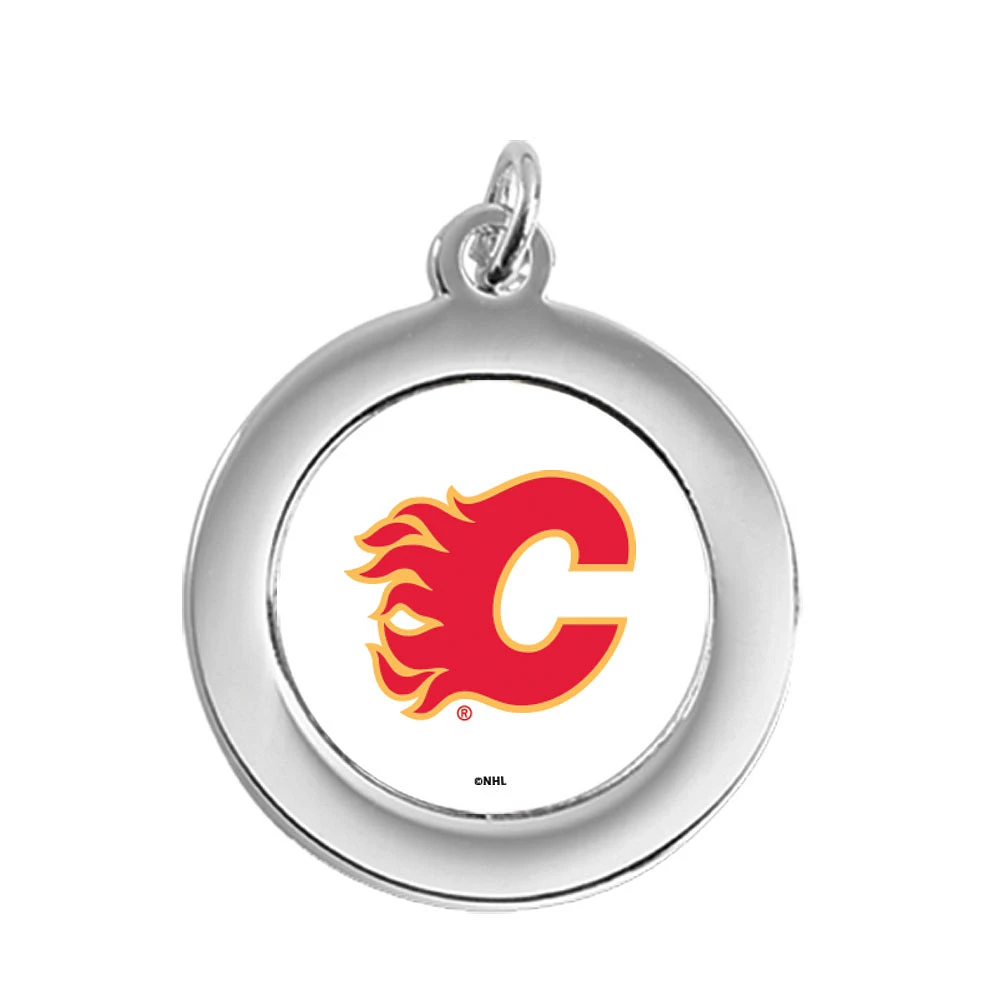 Calgary Flames Silver Pendant
