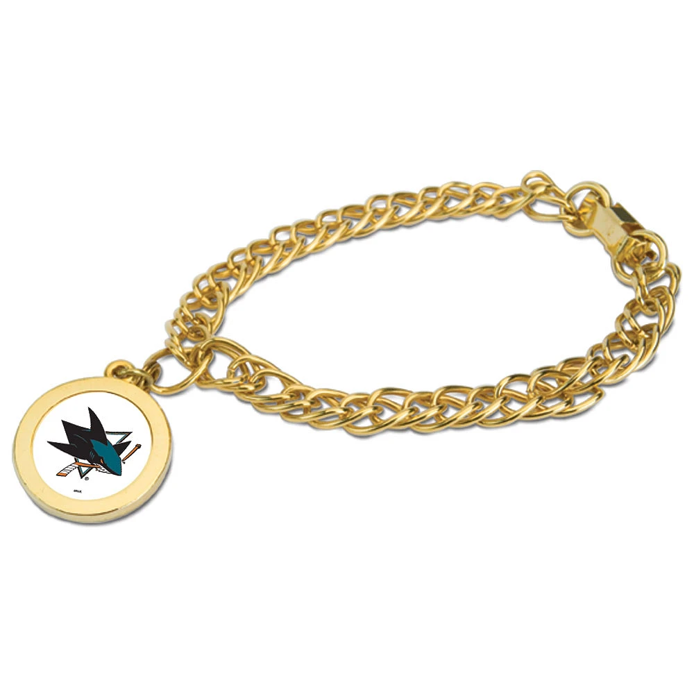 San Jose Sharks Gold Charm Bracelet