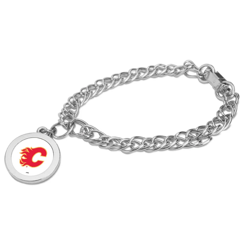 Calgary Flames Silver Charm Bracelet