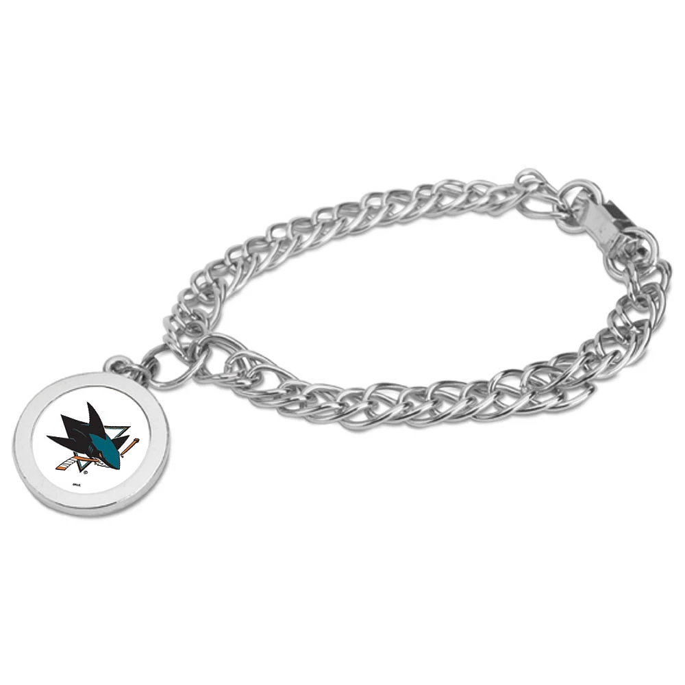 San Jose Sharks Silver Charm Bracelet