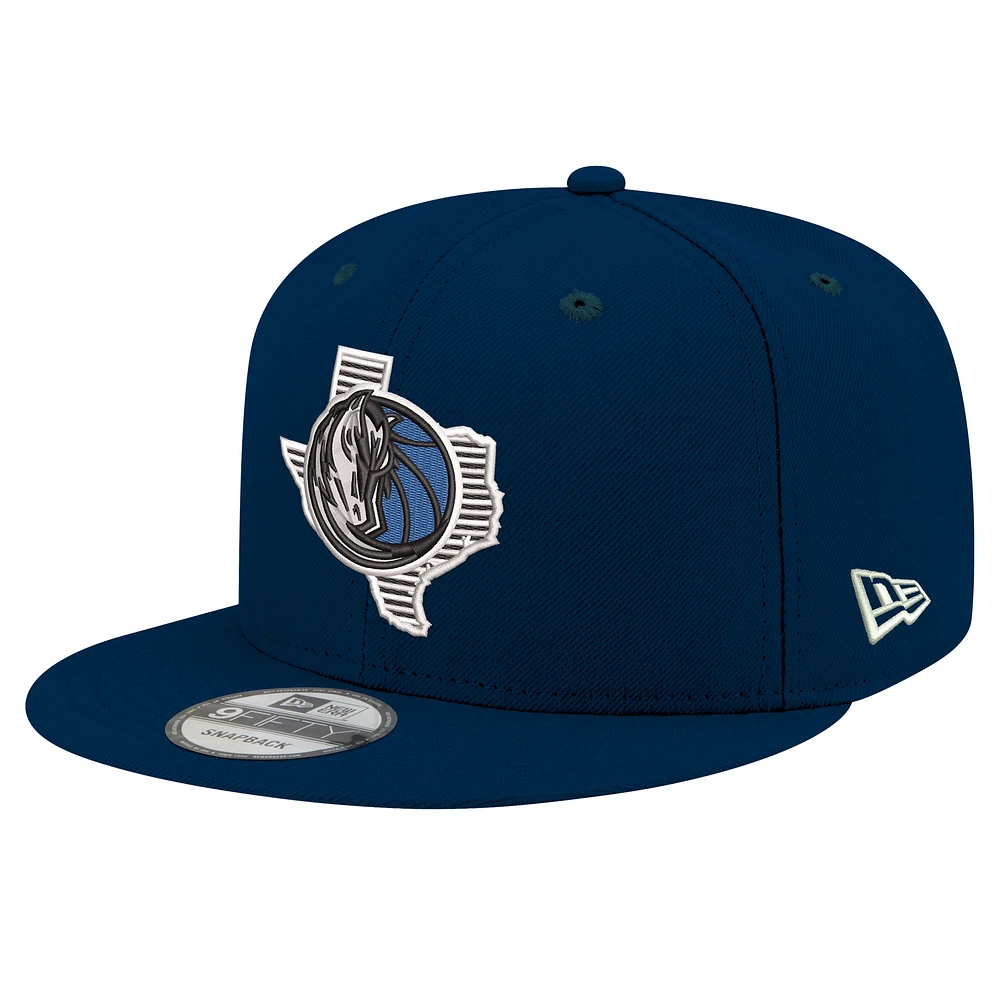 Men's New Era Navy Dallas Mavericks State Pride 9FIFTY Snapback Hat