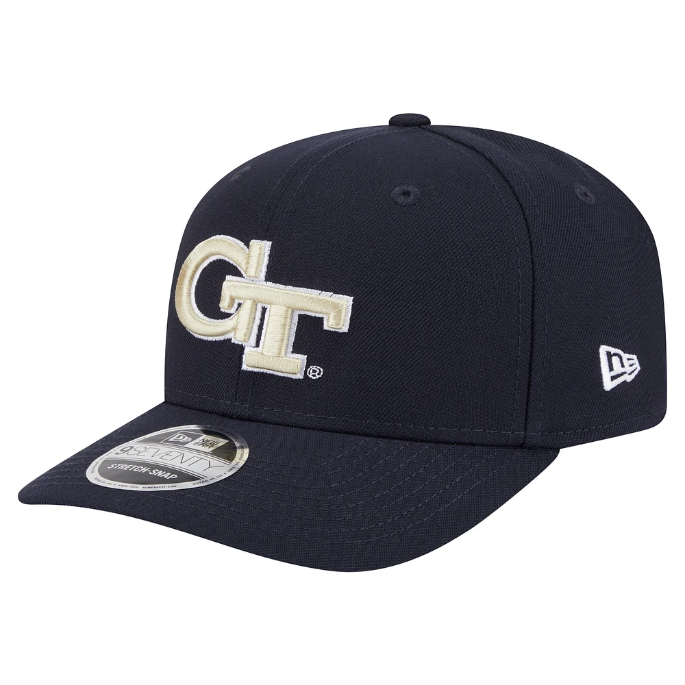 Men's New Era Navy Georgia Tech Yellow Jackets Team Collective 9SEVENTY Stretch-Snap Adjustable Hat