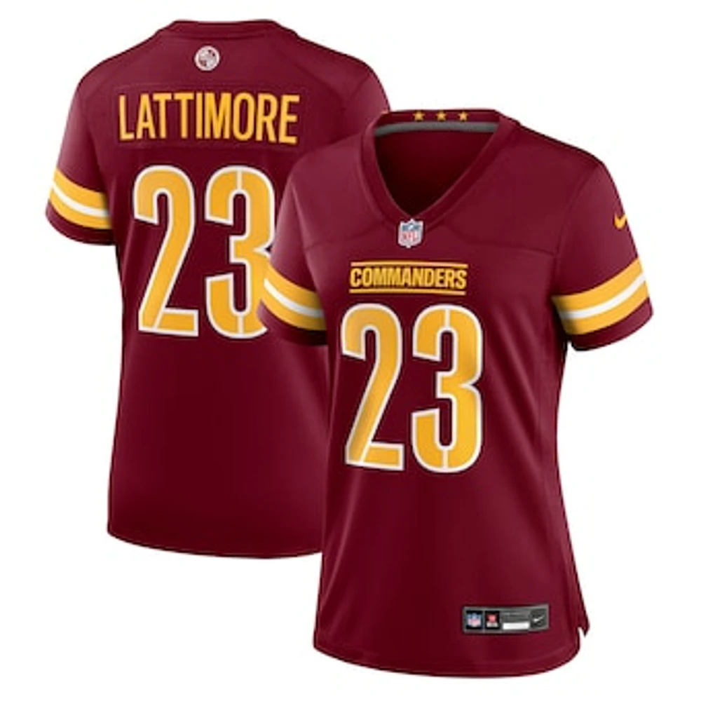 Women's Nike Marshon Lattimore  Burgundy Washington Commanders Team Game Jersey