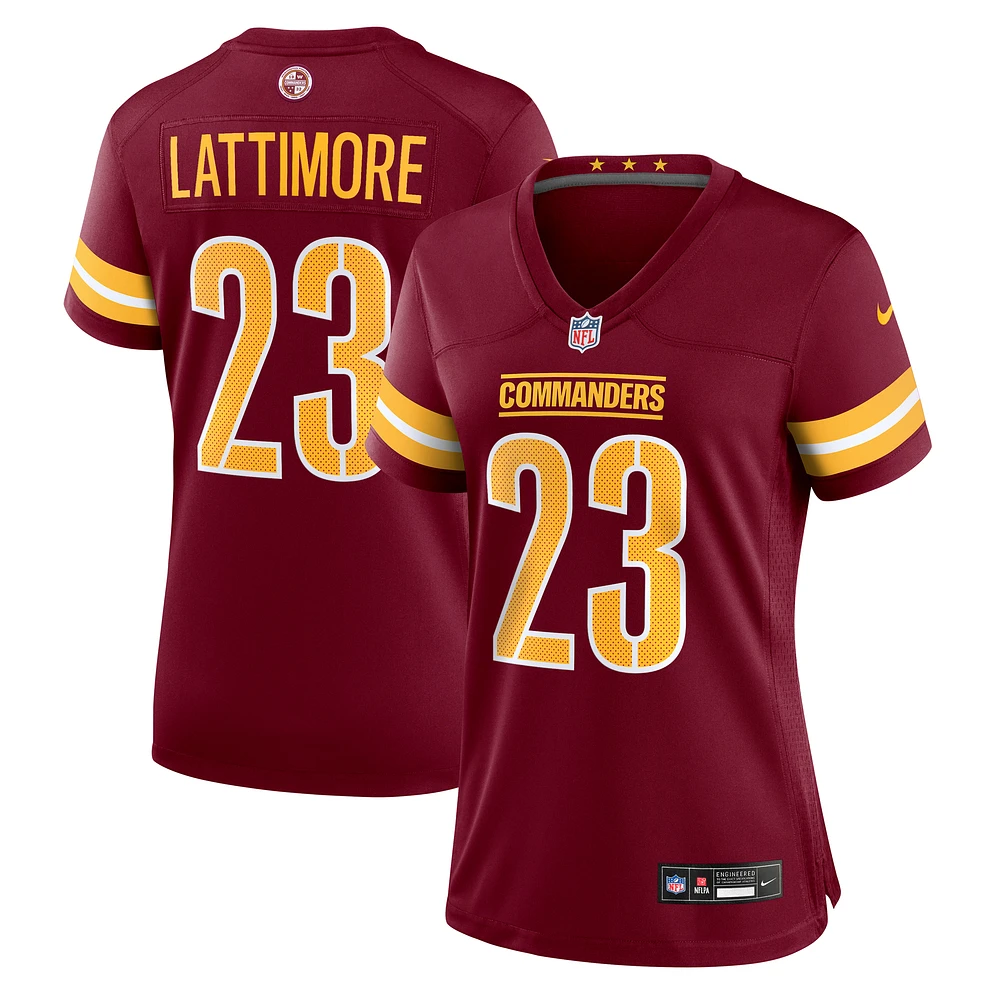Women's Nike Marshon Lattimore Burgundy Washington Commanders Team Game Jersey