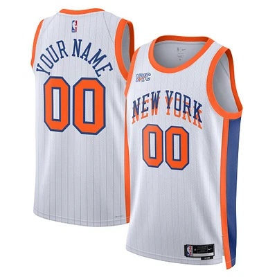 Unisex Nike White New York Knicks 2024/25 Custom Swingman Jersey - City Edition
