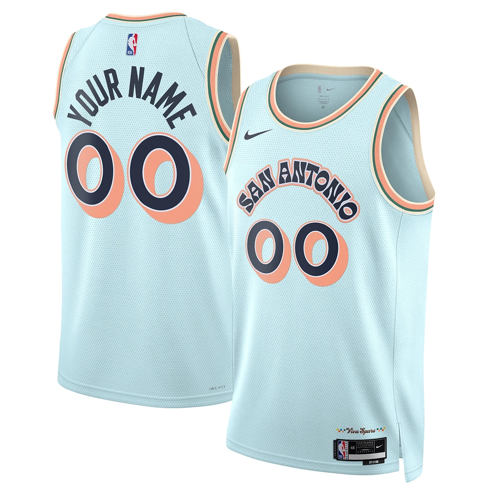 Unisex Nike Light Blue San Antonio Spurs 2024/25 Custom Swingman Jersey - City Edition
