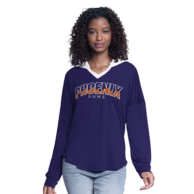 Women's G-III 4Her by Carl Banks Purple Phoenix Suns Bench Player Oversized Long Sleeve Hooded Top