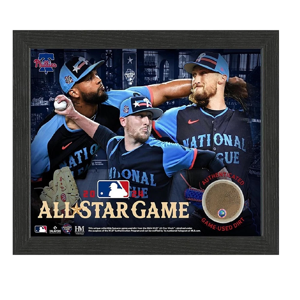 Philadelphia Phillies Framed 2024 All-Star Game Pitchers Photograph with Game-Used Dirt Swatch