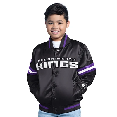 Youth Black Sacramento Kings Scrimmage Full-Snap Varsity Jacket