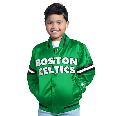Youth Kelly Green Boston Celtics Scrimmage Full-Snap Varsity Jacket