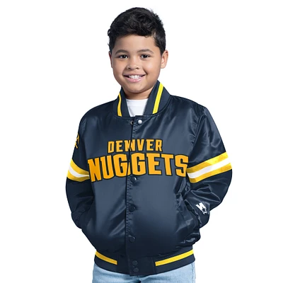 Youth Navy Denver Nuggets Scrimmage Full-Snap Varsity Jacket