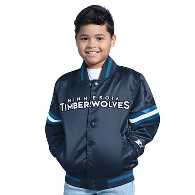 Youth Navy Minnesota Timberwolves Scrimmage Full-Snap Varsity Jacket