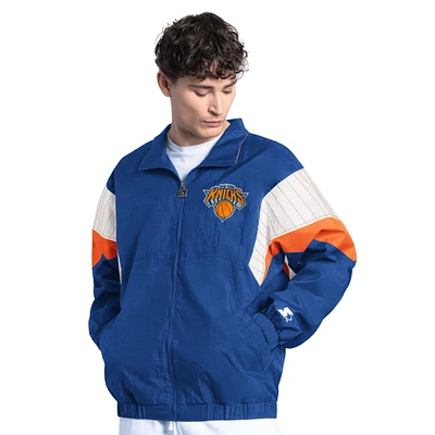 Men's Starter Blue New York Knicks Yard Line Full-Zip Jacket