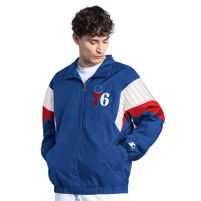 Men's Starter Royal Philadelphia 76ers Yard Line Full-Zip Jacket