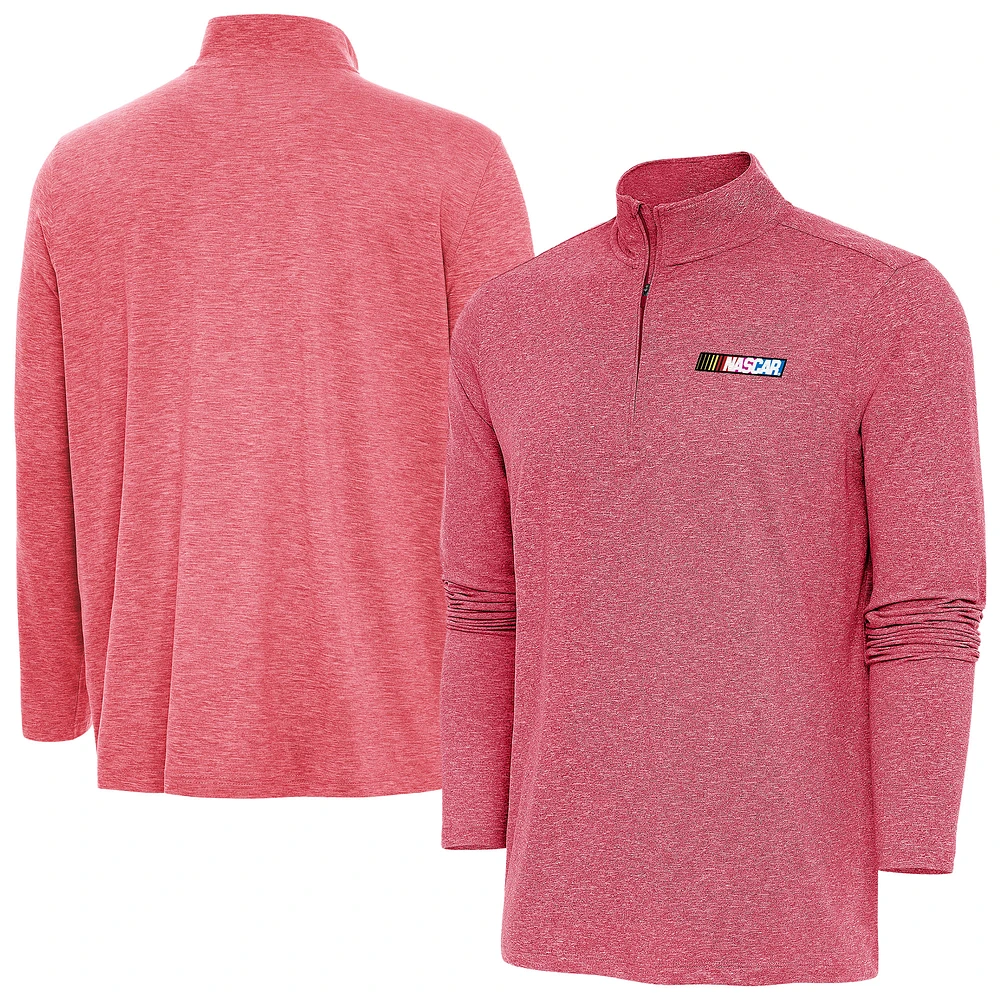 Men's Antigua Heather NASCAR 1976-2017 Logo Hunk Quarter-Zip Jacket