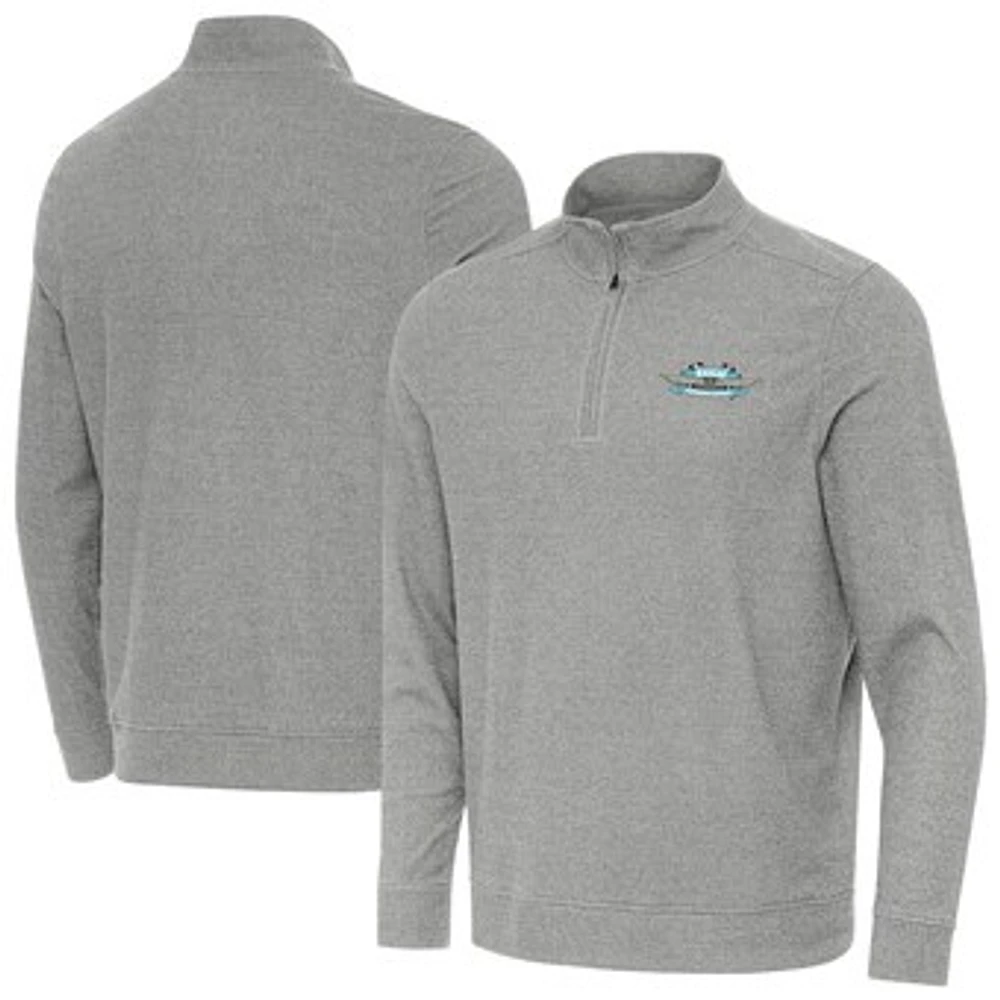 Men's Antigua Heather NASCAR - Logo Subtle Quarter-Zip Top