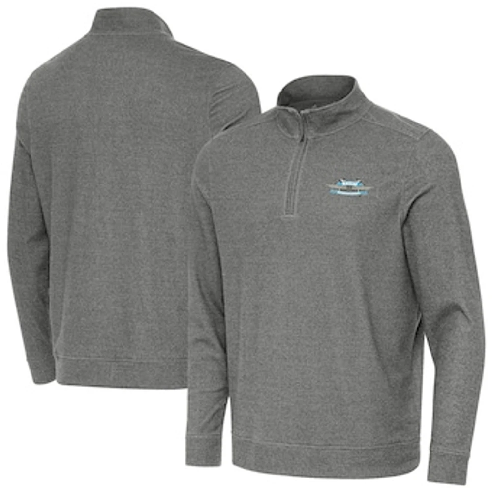 Men's Antigua Heather NASCAR - Logo Subtle Quarter-Zip Top