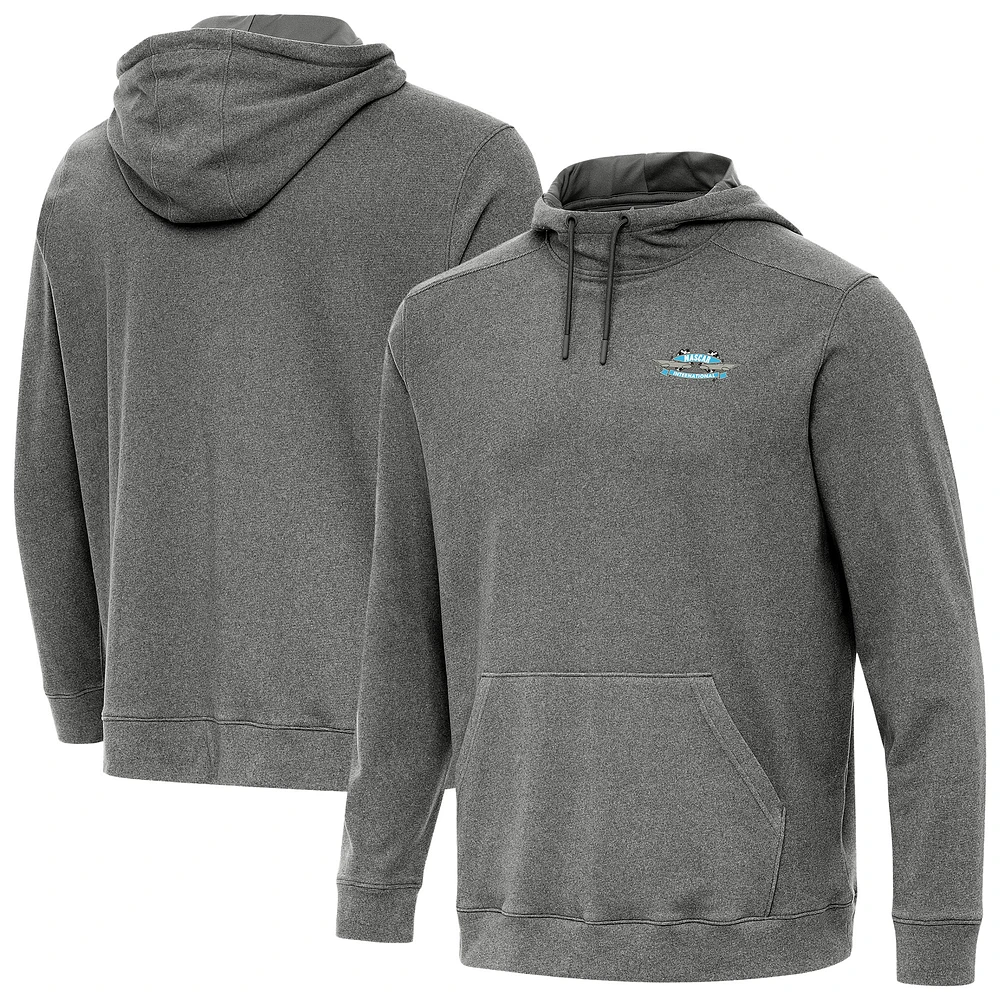 Men's Antigua Heather NASCAR - Logo Cloud Pullover Hoodie