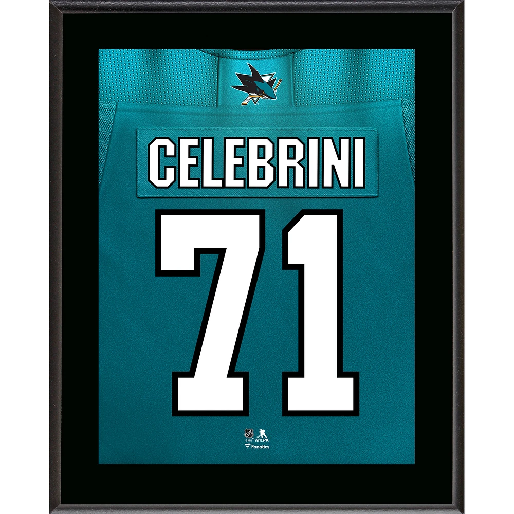 Macklin Celebrini San Jose Sharks 10.5" x 13" Jersey Number Sublimated Player Plaque