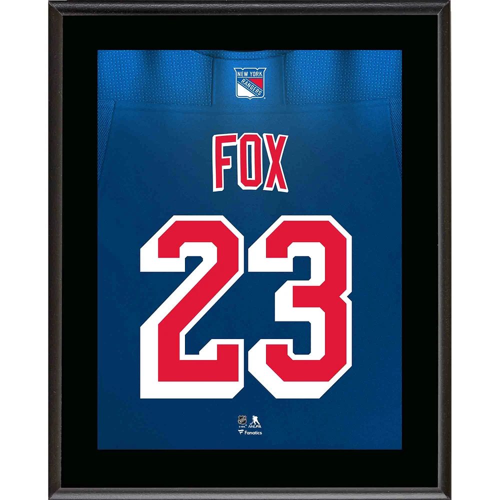 Adam Fox New York Rangers 10.5" x 13" Jersey Number Sublimated Player Plaque