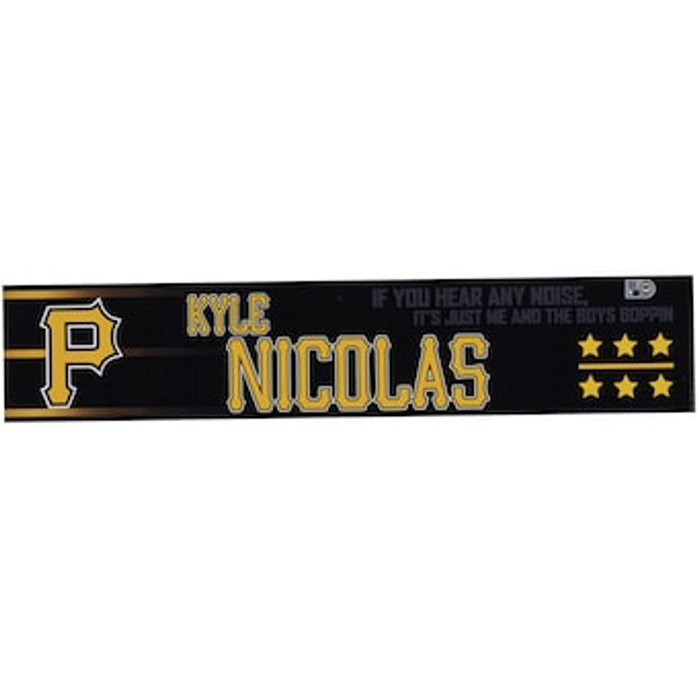Kyle Nicolas Pittsburgh Pirates Player-Issued Black Nameplate from the 2024 MLB Season