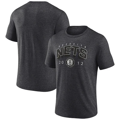 Men's Charcoal Brooklyn Nets Backboard Tri-Blend T-Shirt