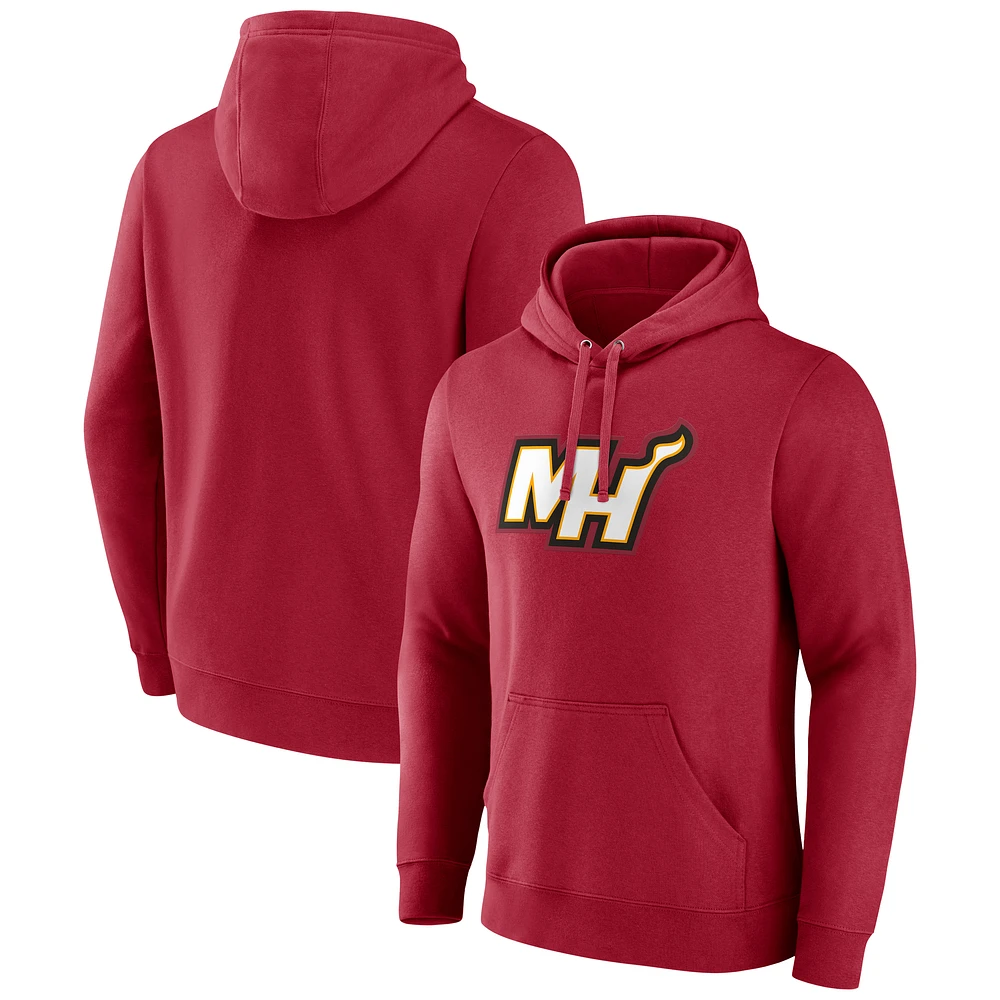 Men's Red Miami Heat Alternate Logo Pullover Hoodie